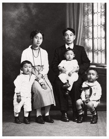 Example original: black-and-white family portrait