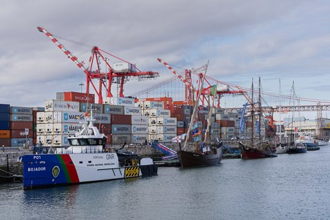 Moored Bojador, Vera Cruz, and Atyla, Doca de Alcântara, Lisbon, Portugal julesvernex2