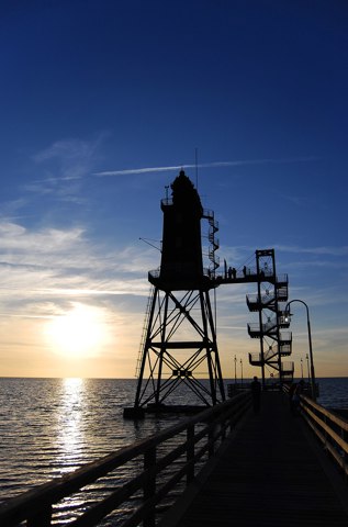 Sunset at Dorum with Obereversand lighthouse